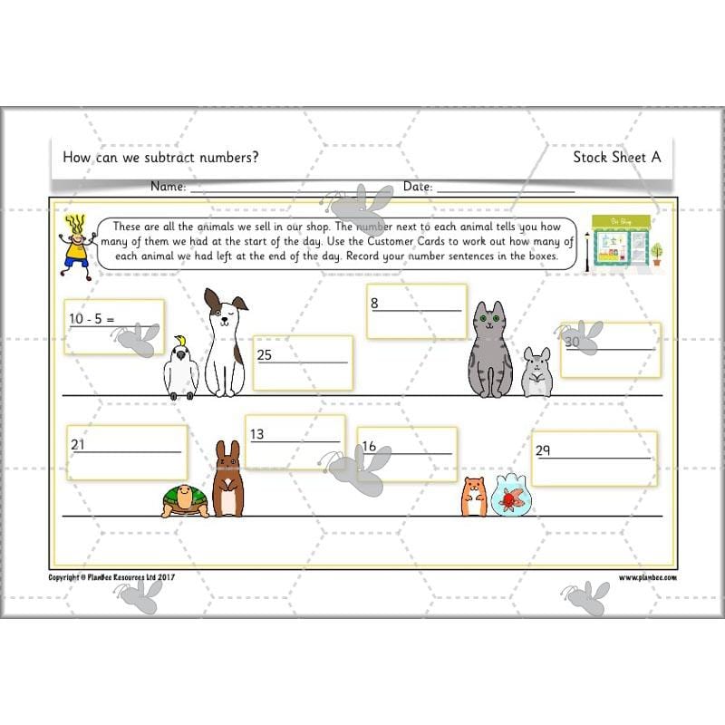 PlanBee How Can We Subtract Numbers? Maths scheme of work for Year 2