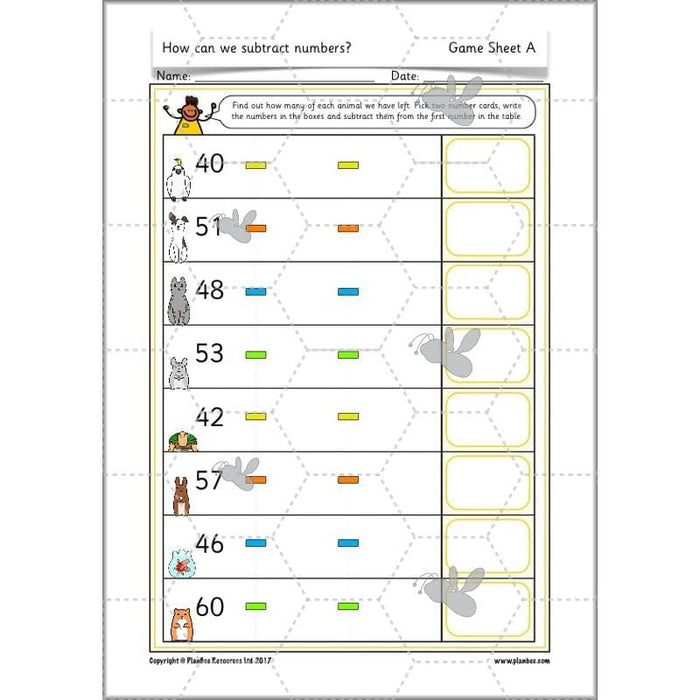 PlanBee How Can We Subtract Numbers? Maths scheme of work for Year 2