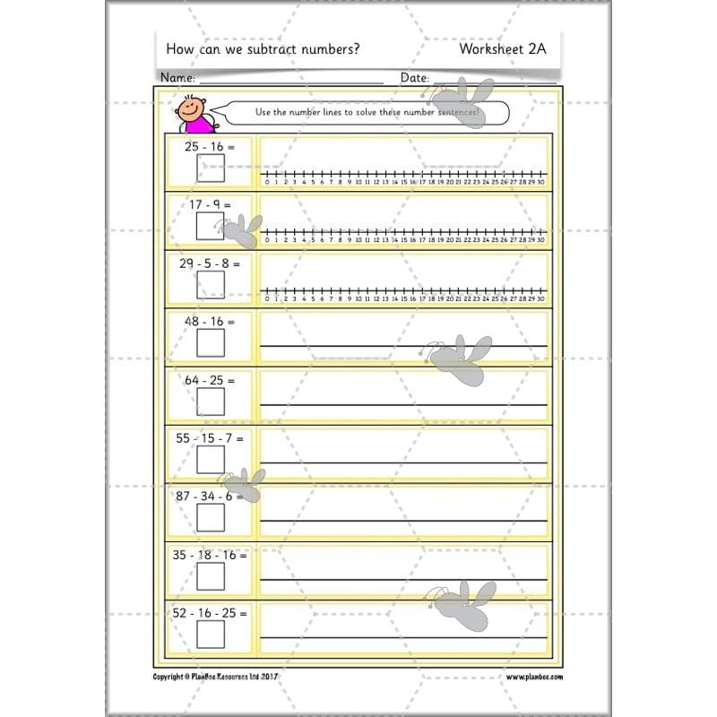 PlanBee How Can We Subtract Numbers? Maths scheme of work for Year 2