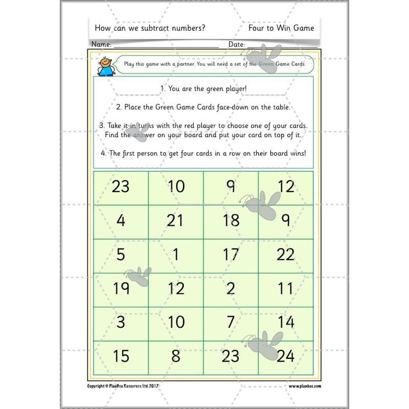 PlanBee How Can We Subtract Numbers? Maths scheme of work for Year 2