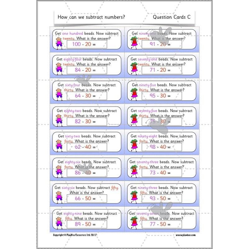 PlanBee How Can We Subtract Numbers? Maths scheme of work for Year 2