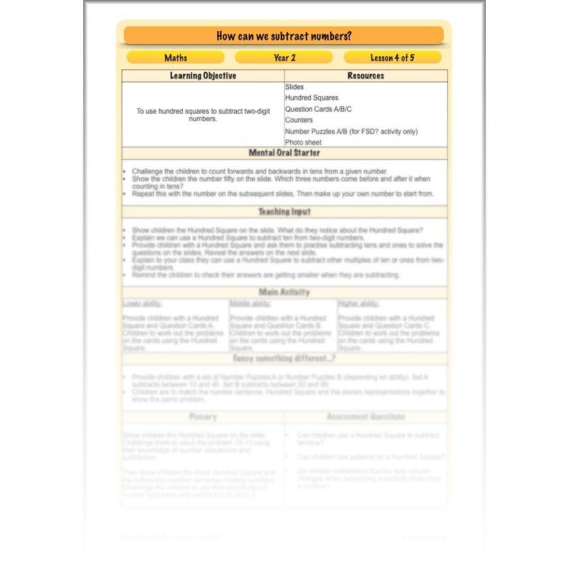 PlanBee How Can We Subtract Numbers? Maths scheme of work for Year 2