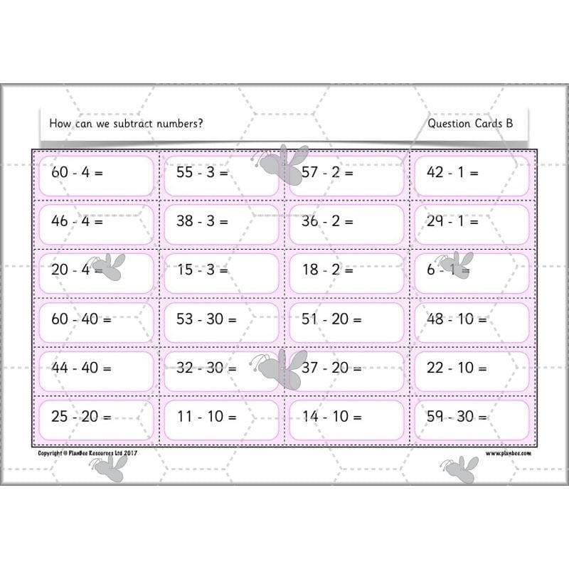 PlanBee How Can We Subtract Numbers? Maths scheme of work for Year 2