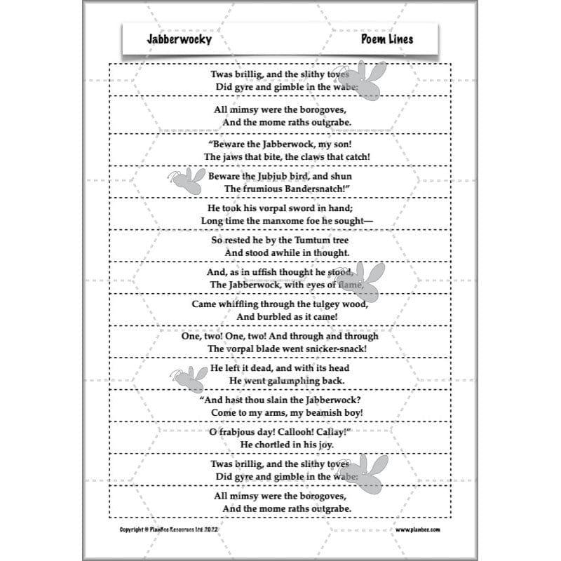 PlanBee Jabberwocky Planning KS2 | Year 5 Poetry | PlanBee