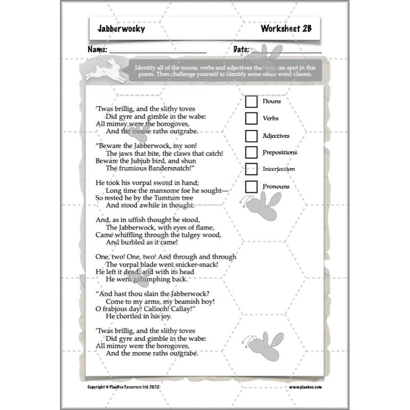 PlanBee Jabberwocky Planning KS2 | Year 5 Poetry | PlanBee