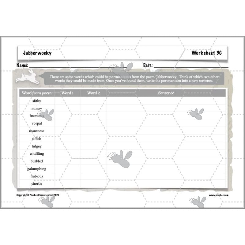 PlanBee Jabberwocky Planning KS2 | Year 5 Poetry | PlanBee