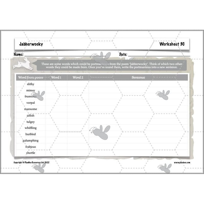 Jabberwocky Planning KS2 | Year 5 Poetry | PlanBee