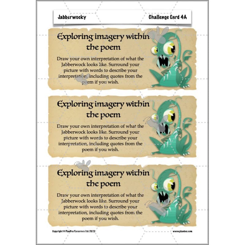PlanBee Jabberwocky Planning KS2 | Year 5 Poetry | PlanBee