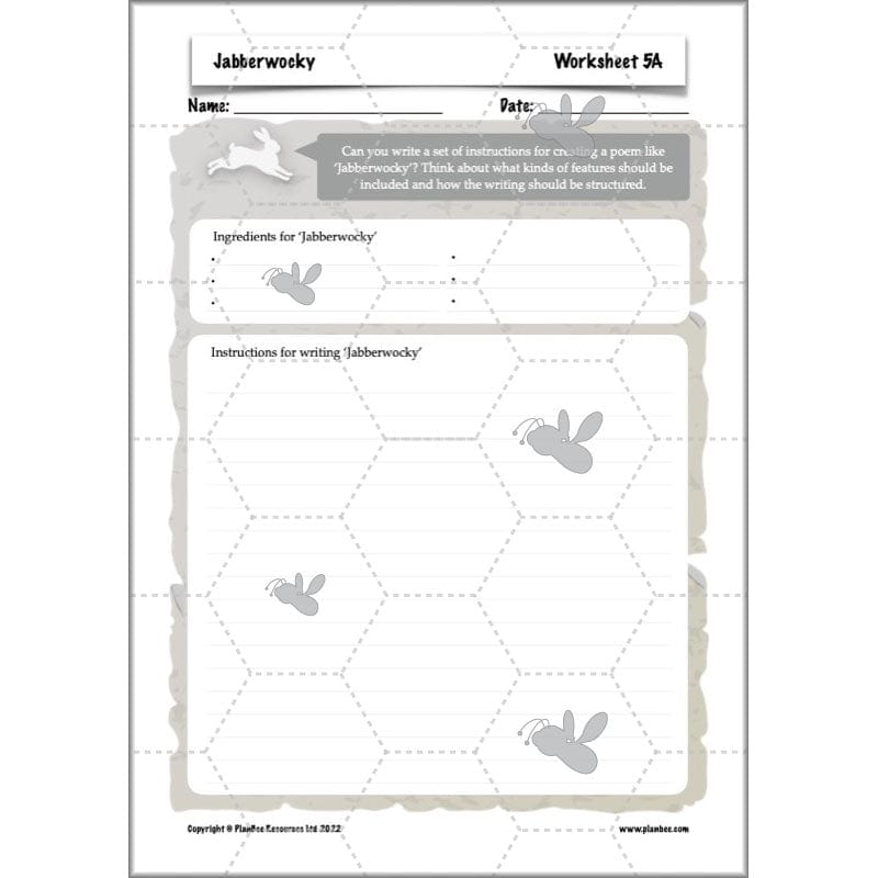 PlanBee Jabberwocky Planning KS2 | Year 5 Poetry | PlanBee