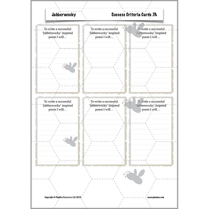 PlanBee Jabberwocky Planning KS2 | Year 5 Poetry | PlanBee
