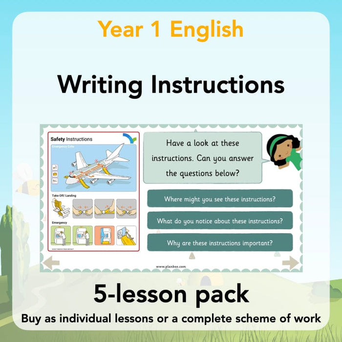 PlanBee Writing Instructions Year 1 English lessons by PlanBee