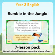 PlanBee Rumble in the Jungle Year 2 animal poetry lessons by Planbee