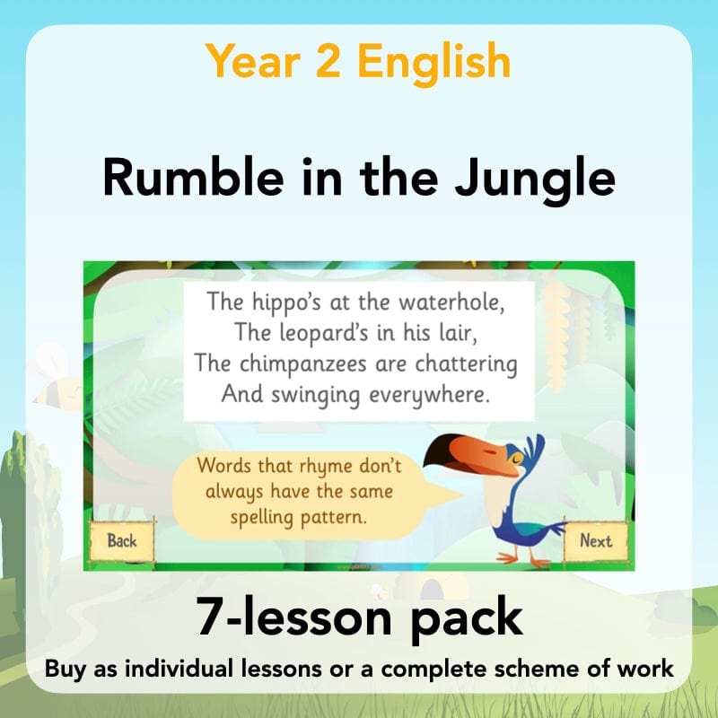 PlanBee Rumble in the Jungle Year 2 animal poetry lessons by Planbee