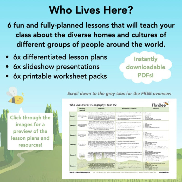 PlanBee Who Lives Here? Homes around the world KS1 Geography | PlanBee