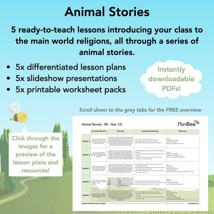 PlanBee Animal Stories KS1 RE Planning Year 2 Lessons by PlanBee