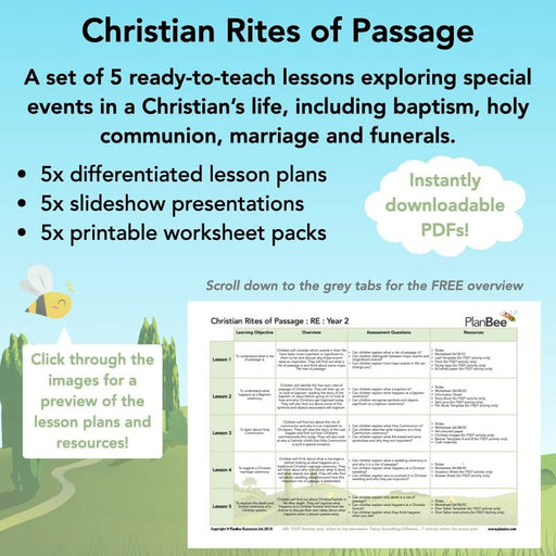 PlanBee Christian Rites of Passage KS1 Year 2 RE Lessons by PlanBee