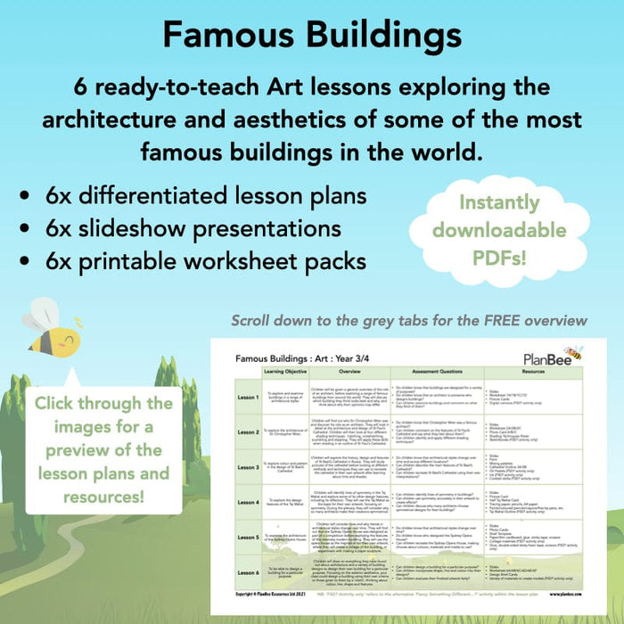 PlanBee KS2 Famous Buildings Art & Architecture Lessons by PlanBee 