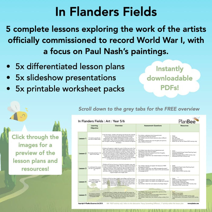 PlanBee WW1 Art Ideas KS2 In Flanders Fields Art Lessons by PlanBee
