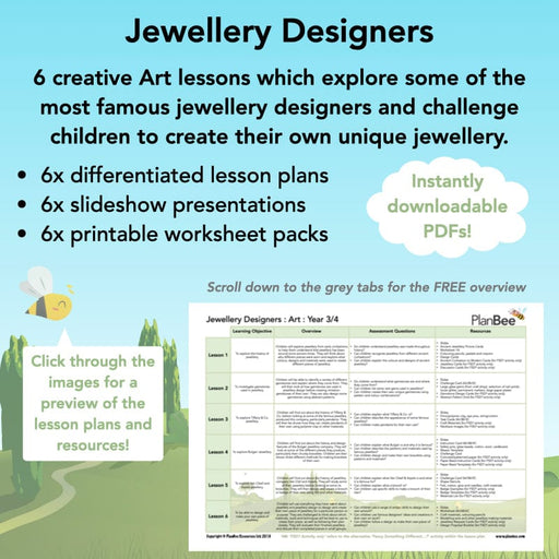PlanBee Jewellery Designers KS2 Art & Design Lessons by PlanBee