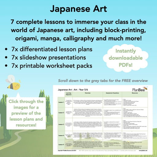 PlanBee Japanese Art for kids: PlanBee Art Lessons for UKS2