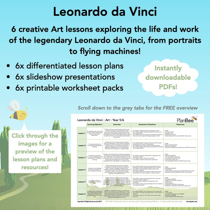 Leonardo da Vinci Art Lessons for KS2 by PlanBee