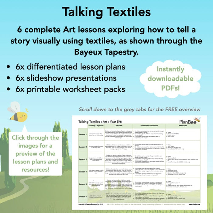 PlanBee Talking Textiles - Primary Art Lesson Plans and Resources from PlanBee