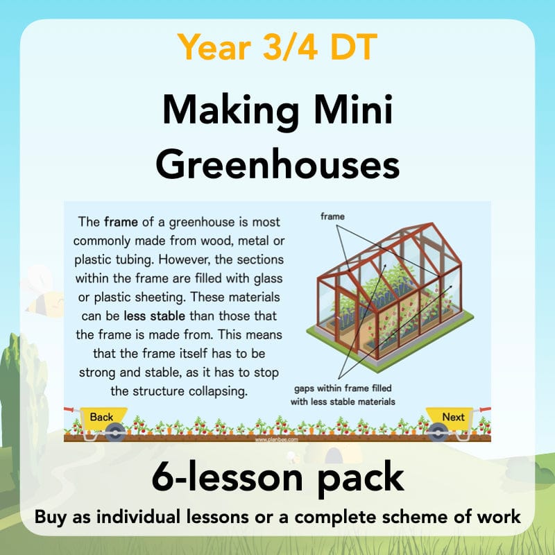 PlanBee Making Mini Greenhouses: complete DT scheme of work for KS2