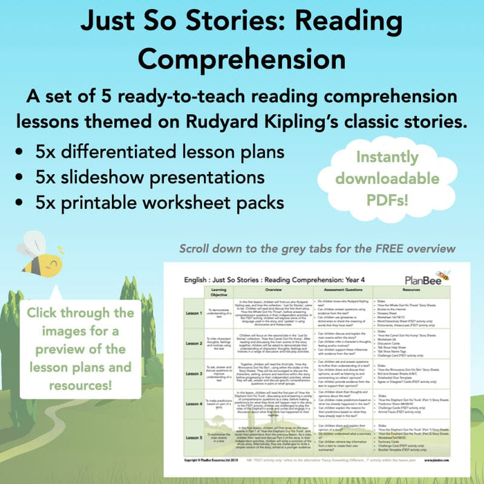Just So Stories KS2 | Reading Comprehension Year 4 — PlanBee just-so-stories-ks2-reading-comprehension-year-4-planbee