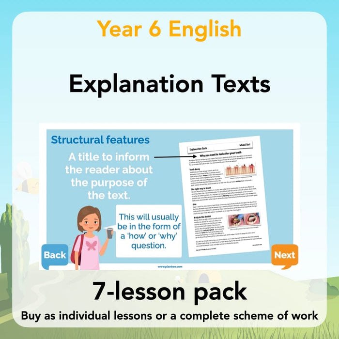 PlanBee Explanation Texts Year 6 - PlanBee English