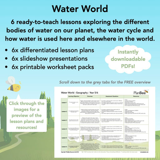 PlanBee Water World: Year 5 & Year 6 Geography scheme of work