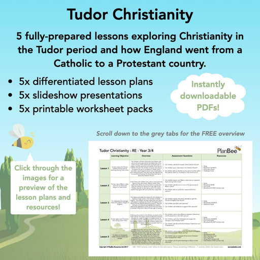 PlanBee Tudor Christianity: Tudor Religion KS2 RE Lessons by PlanBee