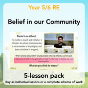 PlanBee Belief In Our Community: Complete set of KS2 RE lessons