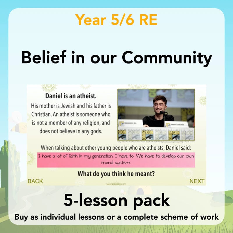 PlanBee Belief In Our Community: Complete set of KS2 RE lessons