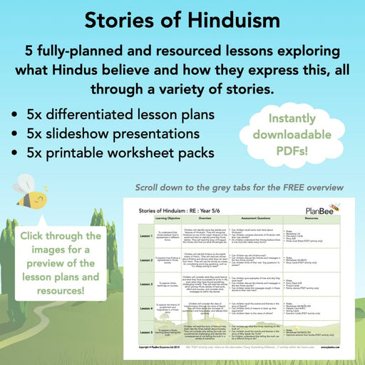 PlanBee Primary Resources Hinduism KS2 RE Lesson Pack | PlanBee