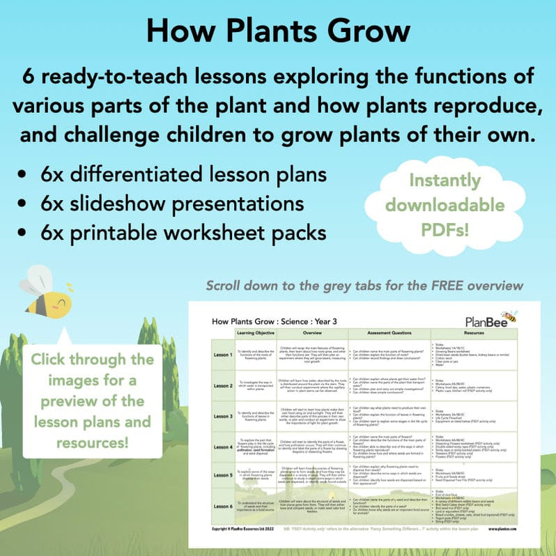 Plants Year 3 Planning Pack | Year 3 Science Plants Lessons — PlanBee