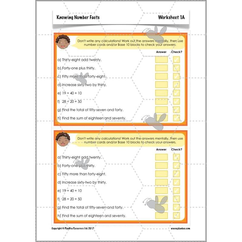 PlanBee Knowing Number Facts: Addition & Subtraction - Year 3 Maths Lessons