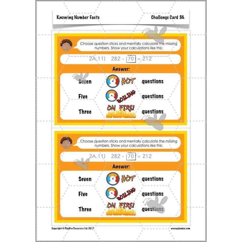PlanBee Knowing Number Facts: Addition & Subtraction - Year 3 Maths Lessons