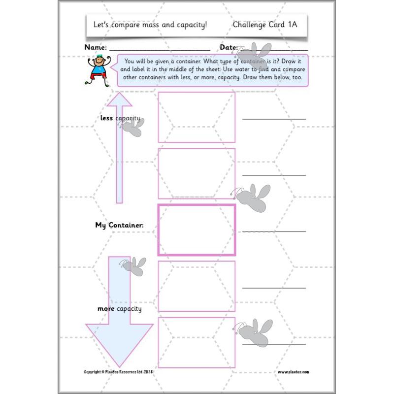 PlanBee Let’s compare mass and capacity - Year 1 Maths planning pack