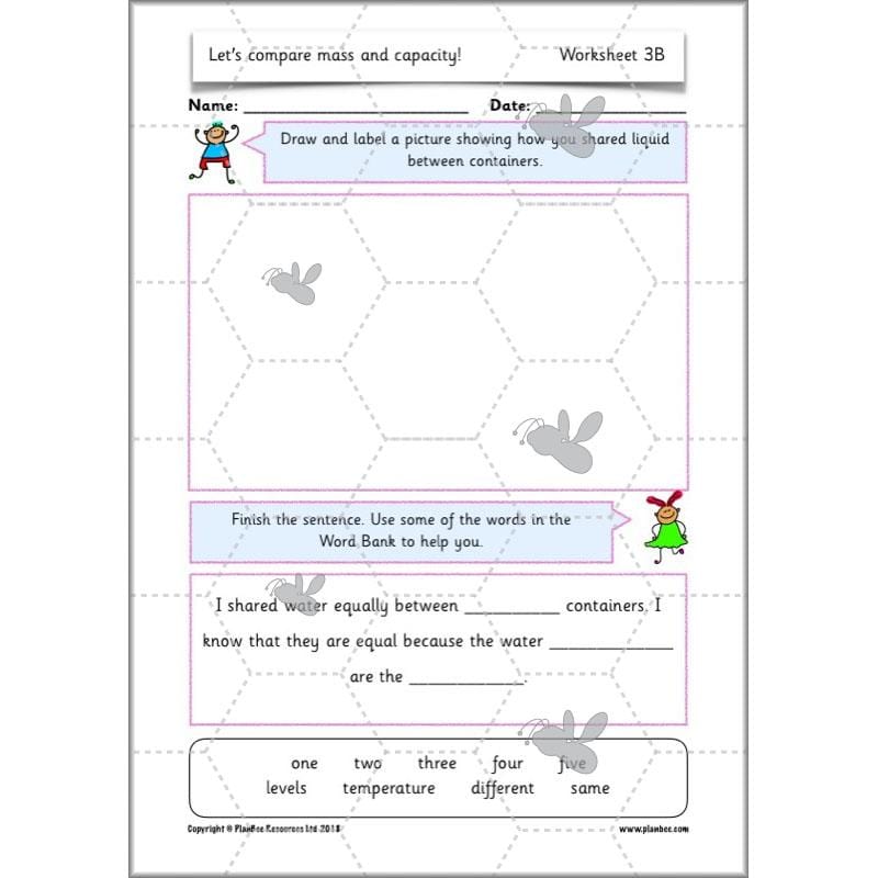 PlanBee Let’s compare mass and capacity - Year 1 Maths planning pack