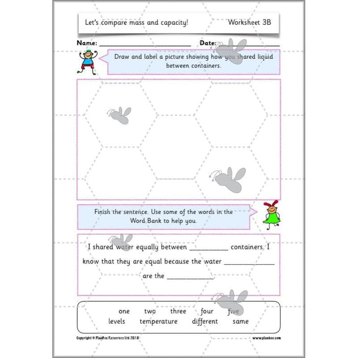 PlanBee Let’s compare mass and capacity - Year 1 Maths planning pack