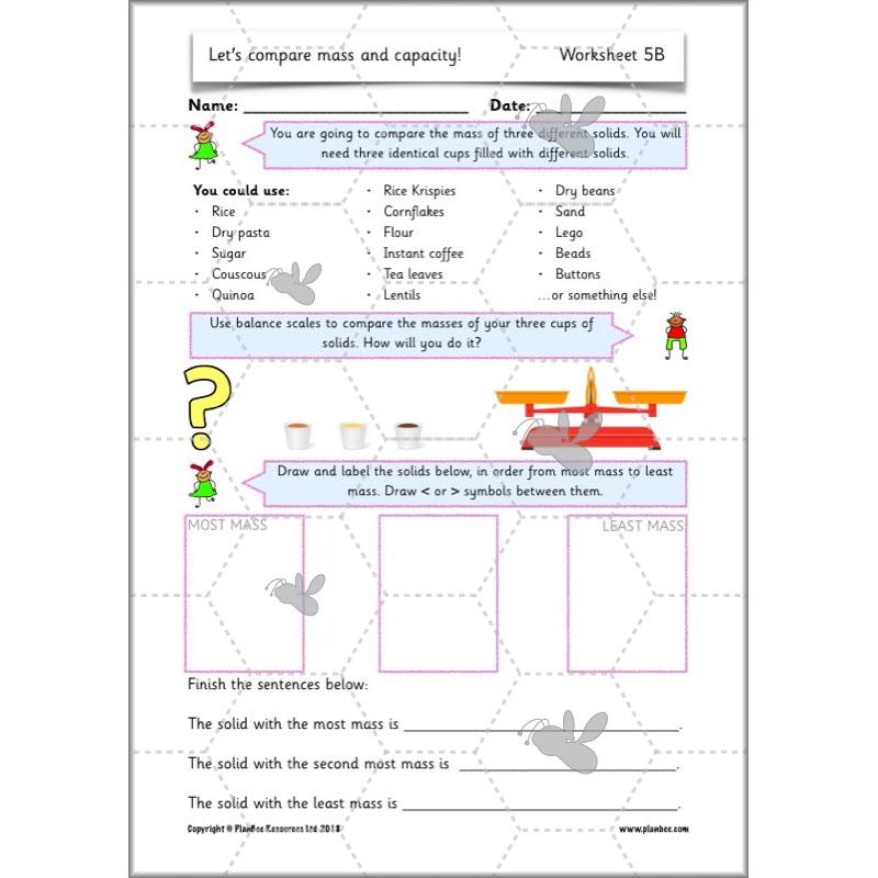 PlanBee Let’s compare mass and capacity - Year 1 Maths planning pack