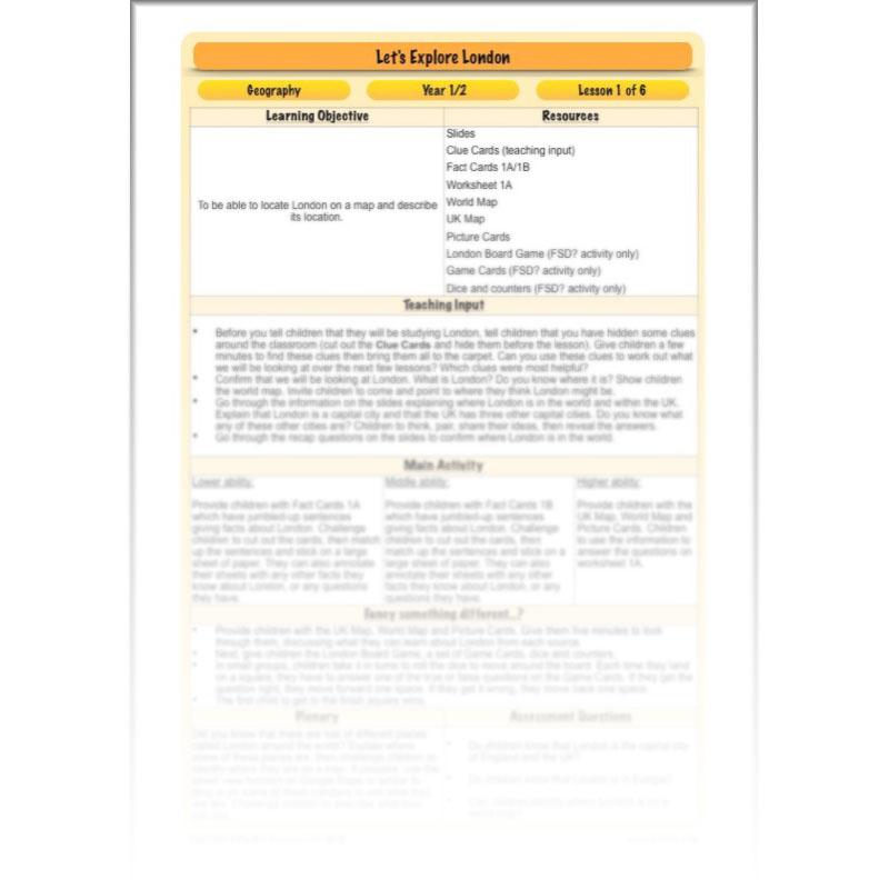 PlanBee Let's Explore London Topic KS1 Geography Lessons by PlanBee