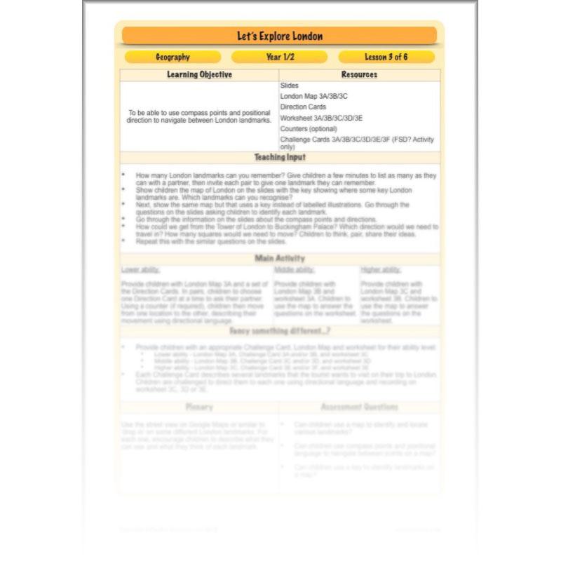 PlanBee Let's Explore London Topic KS1 Geography Lessons by PlanBee