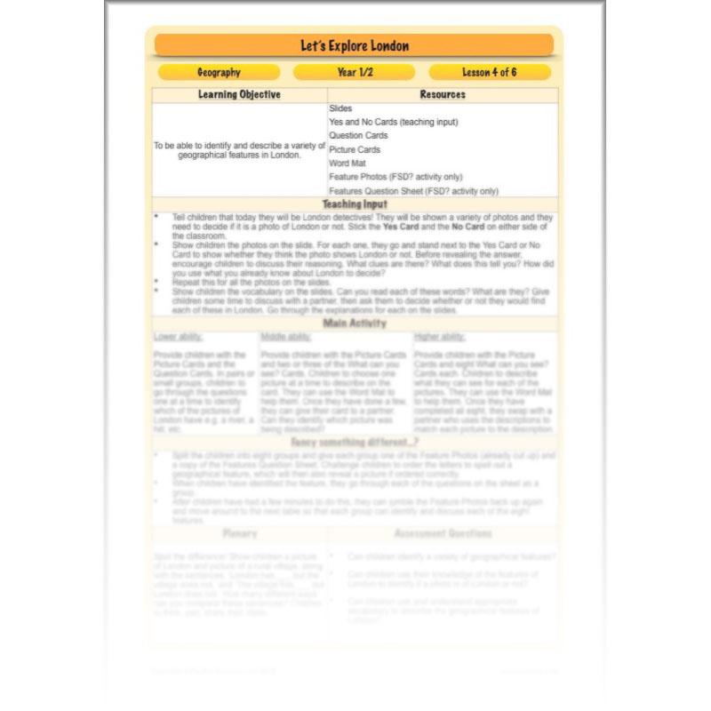 PlanBee Let's Explore London Topic KS1 Geography Lessons by PlanBee