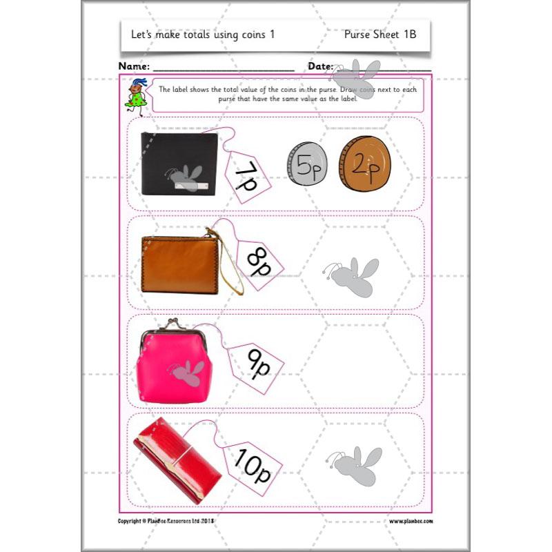 PlanBee Let’s make totals using coins 1 -  Year 1 Key Stage 1 Maths plans