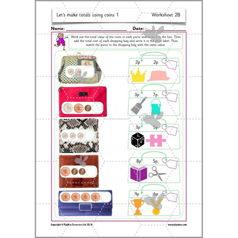 PlanBee Let’s make totals using coins 1 -  Year 1 Key Stage 1 Maths plans