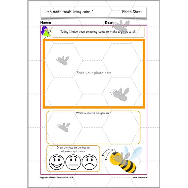 PlanBee Let’s make totals using coins 1 -  Year 1 Key Stage 1 Maths plans