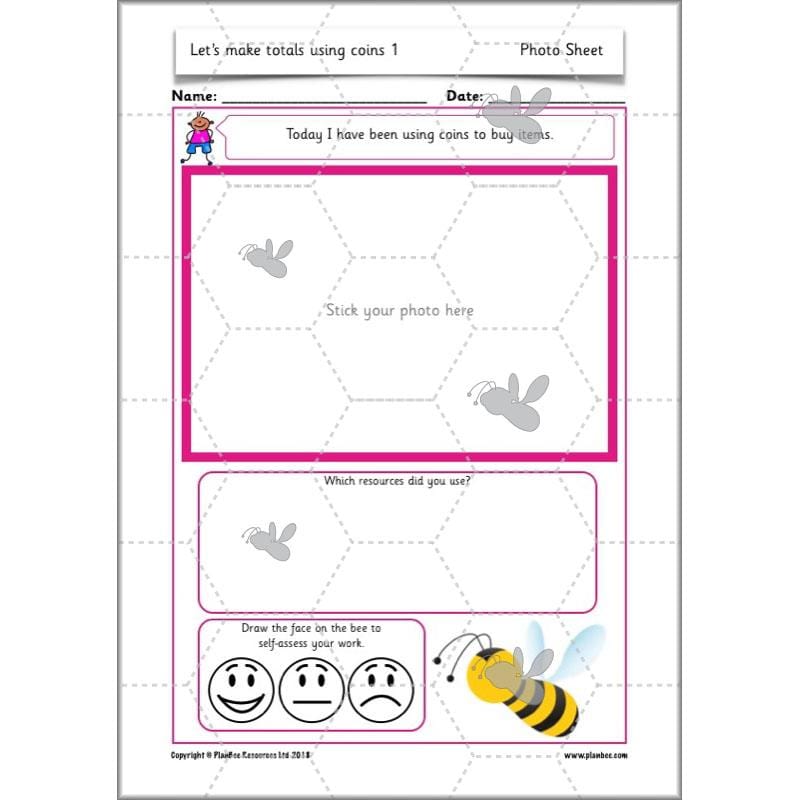 PlanBee Let’s make totals using coins 1 -  Year 1 Key Stage 1 Maths plans