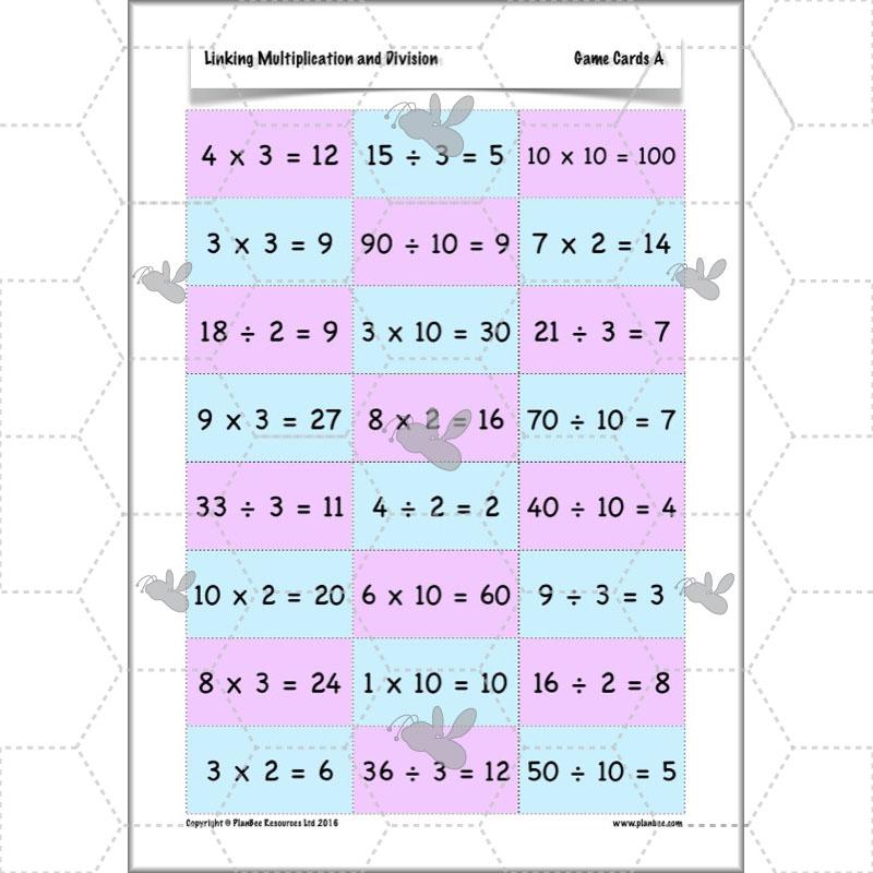 PlanBee Linking Multiplication and Division: Year 3 Primary Maths Lessons