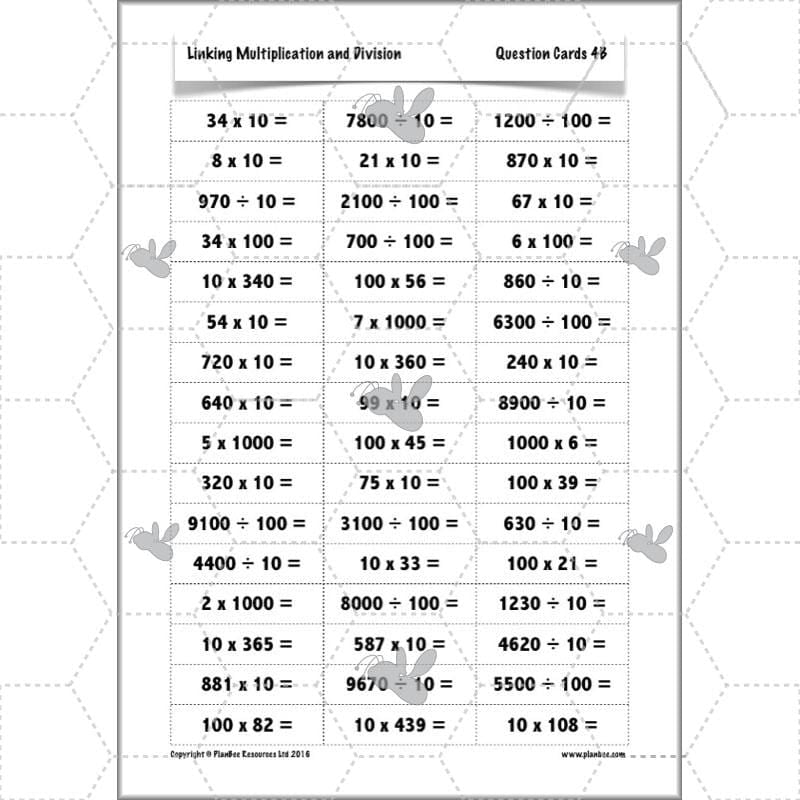 PlanBee Linking Multiplication and Division: Year 3 Primary Maths Lessons